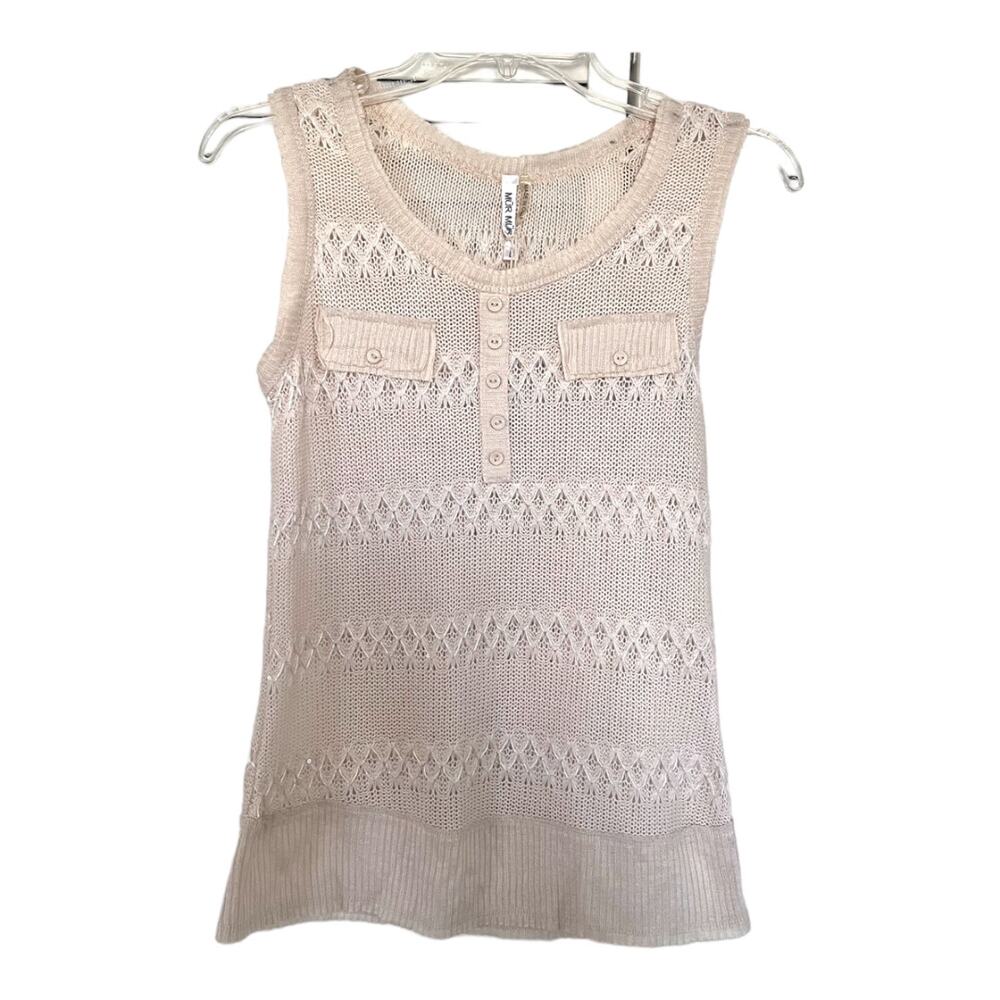 Mur Mur knit ecru neutral sleeveless sweater tank NWT